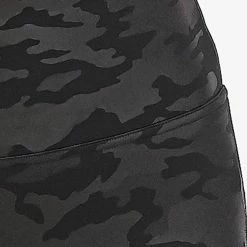 Spanx Faux Leather Matte Black Camo Leggings