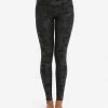 Spanx Faux Leather Matte Black Camo Leggings