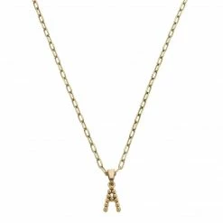 Canvas Jewelry Canvas Layla Ball Bead Initial Necklace Worn Gold