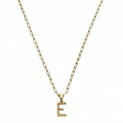 Canvas Jewelry Canvas Layla Ball Bead Initial Necklace Worn Gold