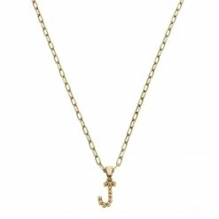 Canvas Jewelry Canvas Layla Ball Bead Initial Necklace Worn Gold