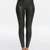 Spanx Petite Faux Leather Leggings Black
