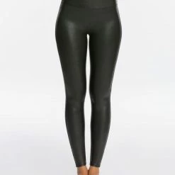 Spanx Petite Faux Leather Leggings Black