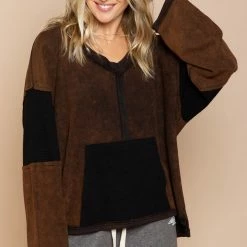 Purple Door Boutique No Questions Washed Black Pullover