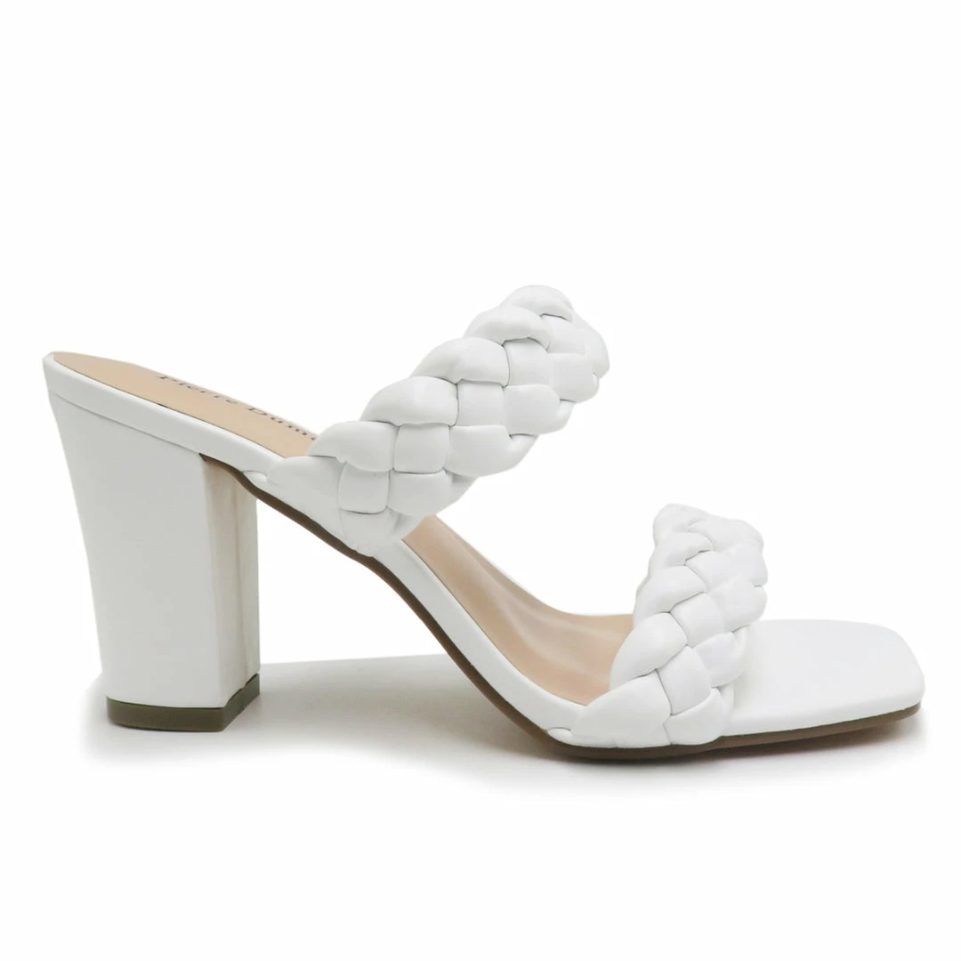 Purple Door Boutique Ariana White Braided Strap Heels 2 Purple Door Boutique Ariana White Braided Strap Heels