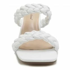 Purple Door Boutique Ariana White Braided Strap Heels 6 Purple Door Boutique Ariana White Braided Strap Heels
