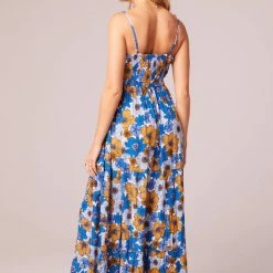 Purple Door Boutique American Beauty Blue Floral Maxi Dress