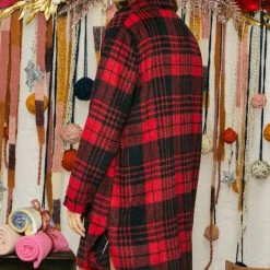 Purple Door Boutique Ladies' Winter Season Red Plaid Shacket