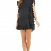 Purple Door Boutique Ruffled Party Black Dress