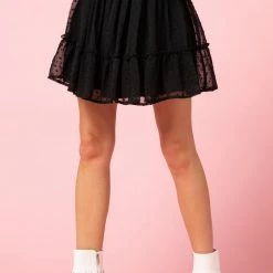 Purple Door Boutique Curvy Girl Sweetest One Ruffled Black Skirt Summer SALE