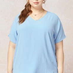 The Purple Door Boutique Sunshiny Days Oversized Blue Top