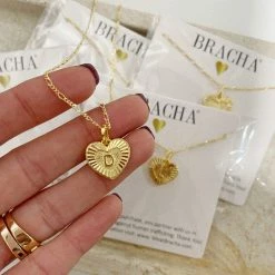 Bracha Jewelry Bracha Gold Heart Pendant Necklace
