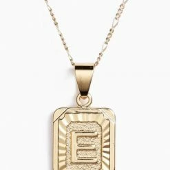 Bracha Jewelry Bracha Gold Plated Initial Card Pendant Necklace