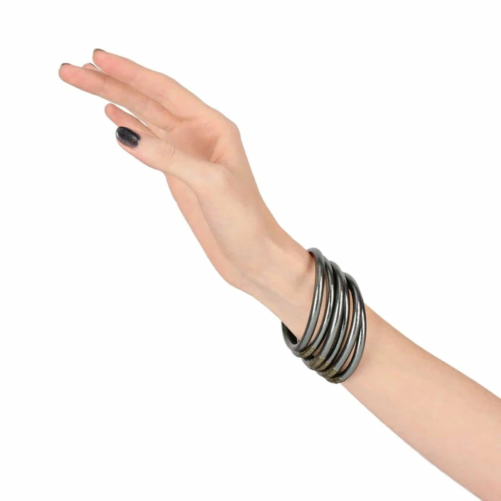 BuDhaGirl Graphite All Weather Bangles 3 BuDhaGirl Graphite All Weather Bangles