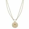 Canvas Jewelry Canvas Flora Layered Flower Pendant Necklace Worn Gold