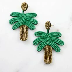 Caroline Hill Penelope Palm Tree Beaded Earrings
