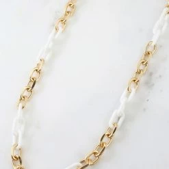 Caroline Hill Jewelry Genevieve White Link Necklace