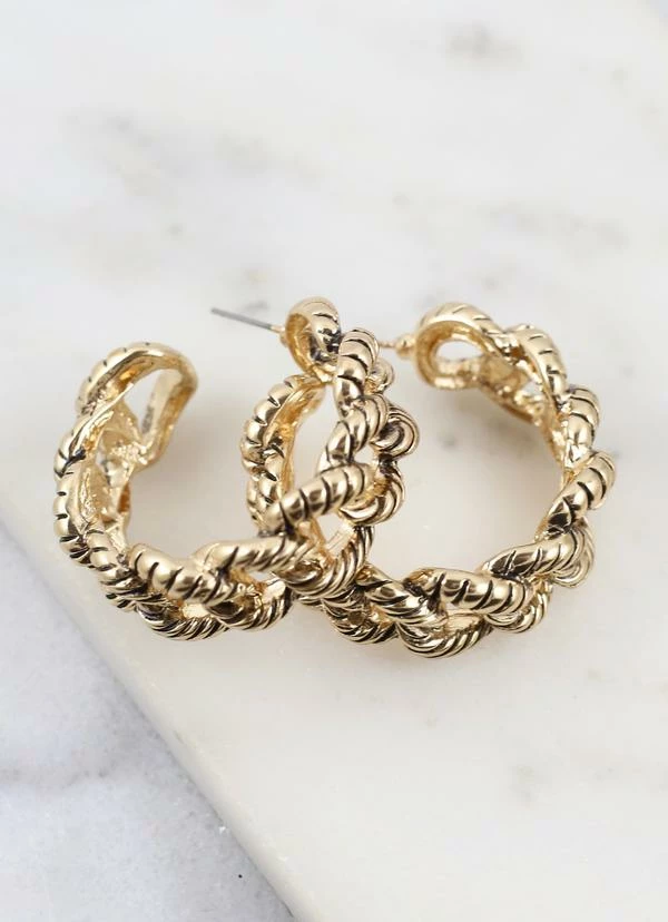 Purple Door Boutique Jewelry Gunter Metal Chain Gold Hoop Earrings 1 Purple Door Boutique Jewelry Gunter Metal Chain Gold Hoop Earrings