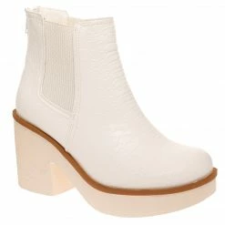 Purple Door Boutique Clueless White Platform Booties Shoes