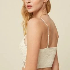Purple Door Boutique Cream Crochet Bralette