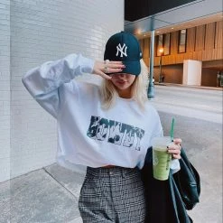 Distressed Vintage Couture Howdy Cowgirl Cropped Sweatshirt New Arrivals