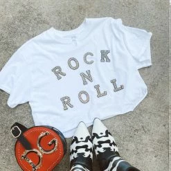 Distressed Vintage Couture Rock N Roll Hottie Patch Tee