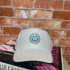 Distressed Vintage Couture New Arrivals White Smile Trucker Hat
