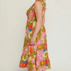 Purple Door Boutique New Arrivals Vacation Florals Midi Dress