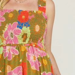 Purple Door Boutique New Arrivals Vacation Florals Midi Dress