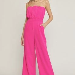Purple Door Boutique New Arrivals Obsessed Hot Pink Jumpsuit