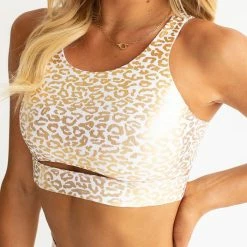 Purple Door Boutique New Arrivals Golden Cheetah Print Sports Bra