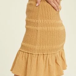 Purple Door Boutique New Arrivals Lasting Impressions Honey Smocked Ruffle Mini Skirt