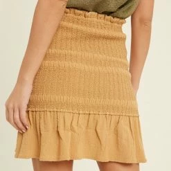 Purple Door Boutique New Arrivals Lasting Impressions Honey Smocked Ruffle Mini Skirt