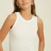 Purple Door Boutique The Fitted Rib Ivory Tank Top Ladies'