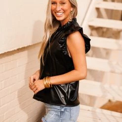 Purple Door Boutique New Arrivals Metallic Nights Black Pleather Top 8 Purple Door Boutique New Arrivals Metallic Nights Black Pleather Top