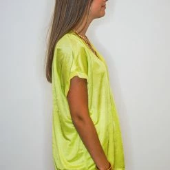 Purple Door Boutique Summer Best Lime Satin Top 8 Purple Door Boutique Summer Best Lime Satin Top