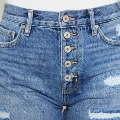 Kan Can Jeans Kan Can Button Fly Mom Denim Shorts Ladies'