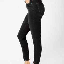 Kan Can Jeans Kan Can High Rise Washed Black Ankle Skinny Jeans