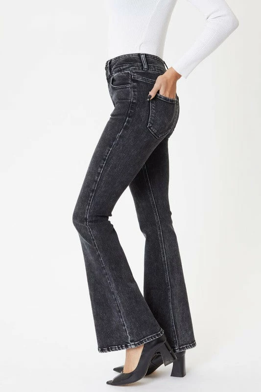 Ladies' Kan Can Ultra High Rise Black Flare Jeans 2 Ladies' Kan Can Ultra High Rise Black Flare Jeans