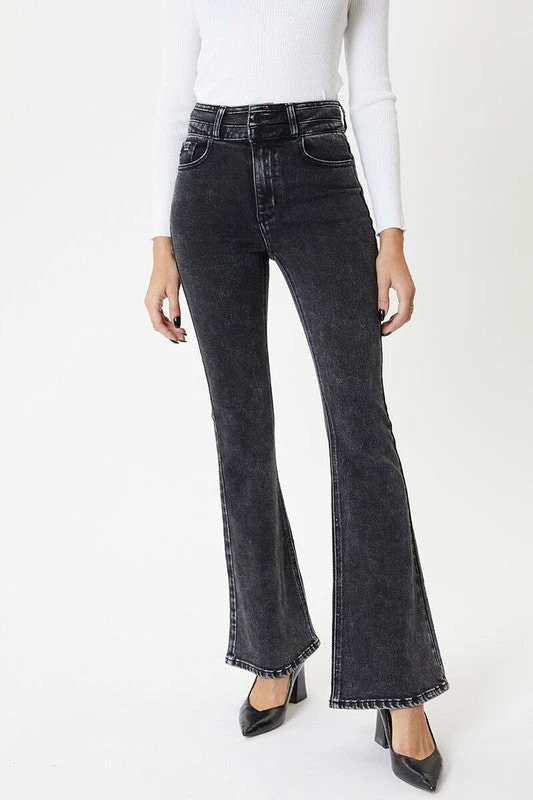 Ladies' Kan Can Ultra High Rise Black Flare Jeans 1 Ladies' Kan Can Ultra High Rise Black Flare Jeans