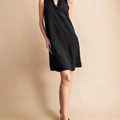 Purple Door Boutique Ruffled Feelings Black Dress Summer SALE