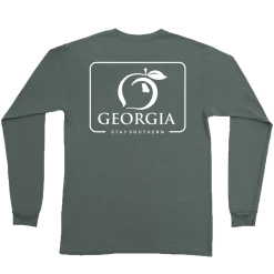 Peach State Pride 'Georgia Patch' Long Sleeve - Sage