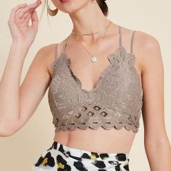 Purple Door Boutique 'Lace In Love' Padded Bralette - Cocoa