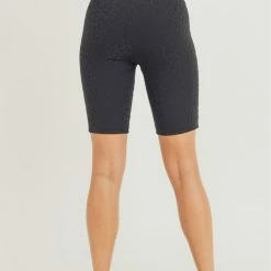 Mono B Athleisure Mono B Staying Sassy Black Textured Biker Shorts