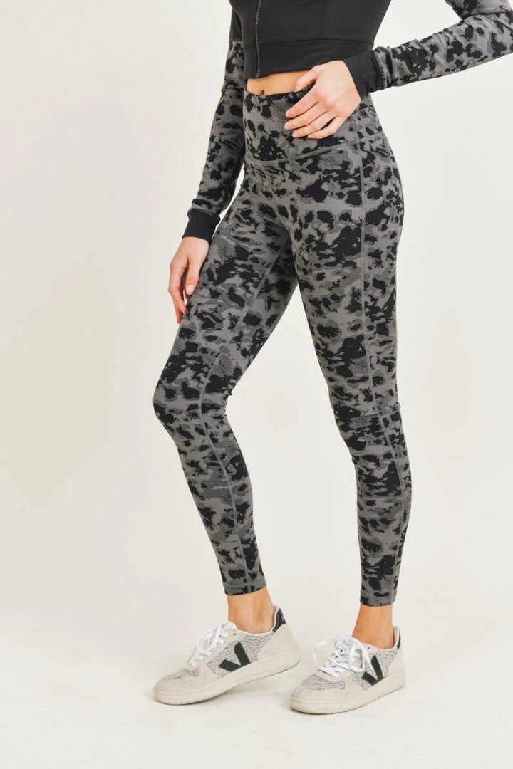 Mono B Athleisure Mono B Spotted Jacquard Leggings 1 Mono B Athleisure Mono B Spotted Jacquard Leggings