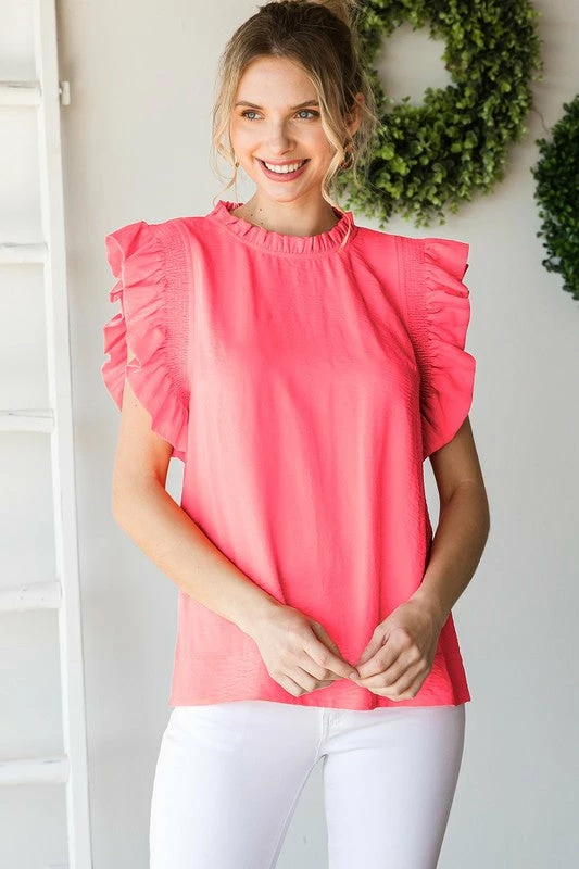 Purple Door Boutique New Arrivals The Neon Pink Ruffle Top 1 Purple Door Boutique New Arrivals The Neon Pink Ruffle Top