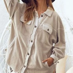 Purple Door Boutique Better With Fleece Oatmeal Jacket Ladies' 5 Purple Door Boutique Better With Fleece Oatmeal Jacket Ladies'