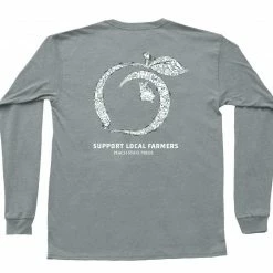 T-Shirts Peach State Pride Support Local Farmers Gray Pocket Tee