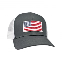 Peach State Pride 'American Flag Mesh Back' Trucker Hat- Charcoal Men's