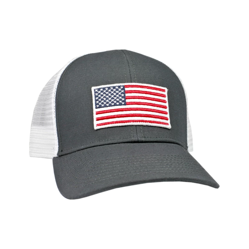Peach State Pride 'American Flag Mesh Back' Trucker Hat- Charcoal Men's 1 Peach State Pride 'American Flag Mesh Back' Trucker Hat- Charcoal Men's